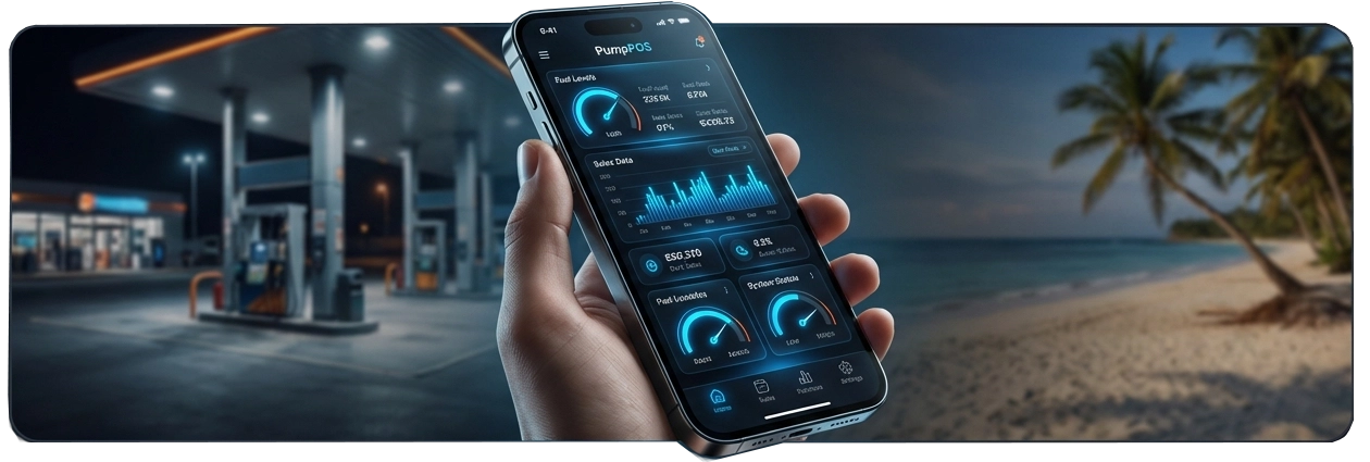 PumpPOS mobile and web gas station POS interfaces